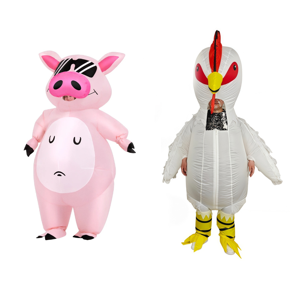 Suits - Cartoon-Tier-Ferkel-Aufblasbares Kostüm Anime Rosa Anzug Karneval