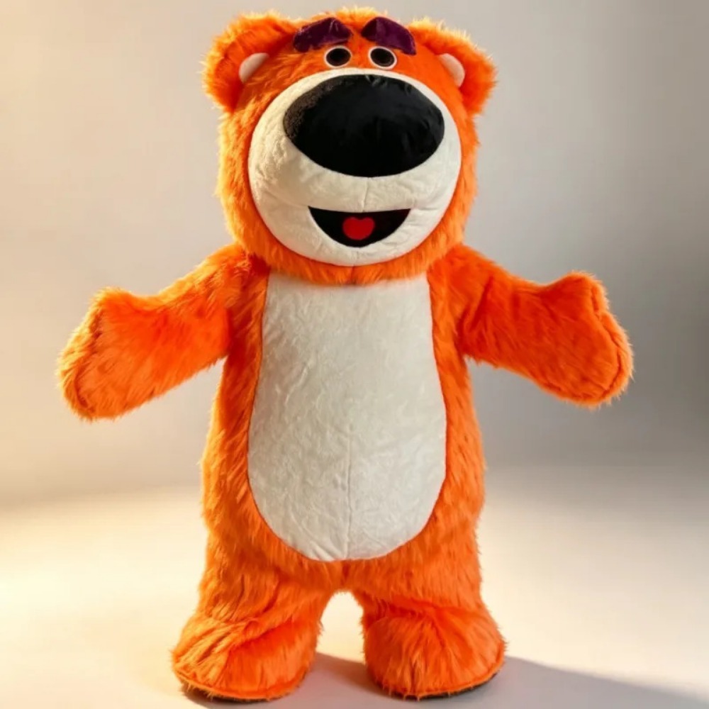 Suits - Aufblasbares orangefarbenes Bären-Maskottchen-Kostüm, Ganzkörperanzug für Halloween-Party,