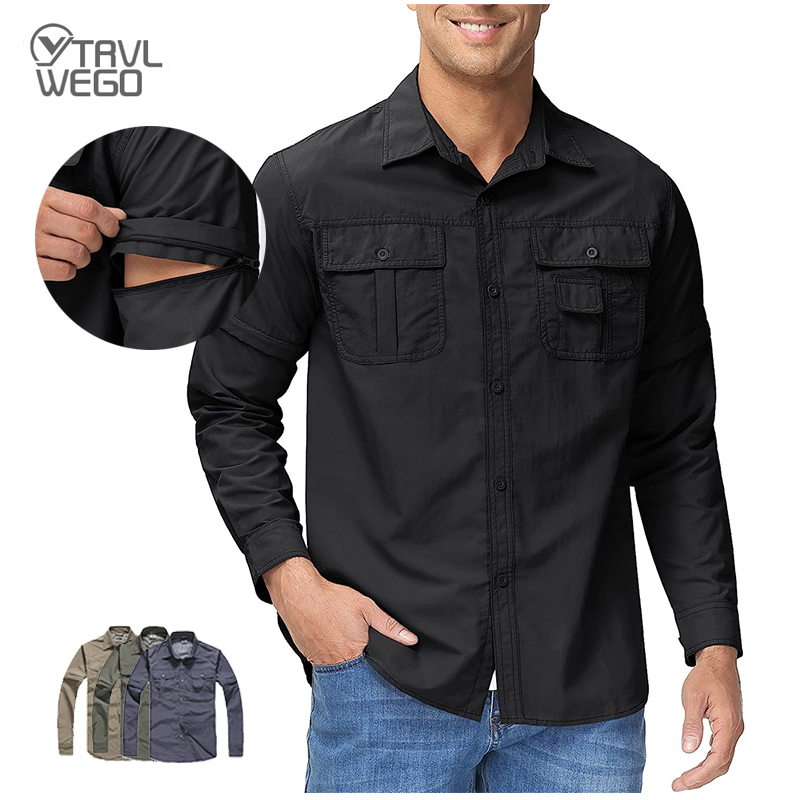 Tactical Military Shirt Cargo - TRVLWEGO Herren-Shirt, Wandern, Camping, schnell trocknend,