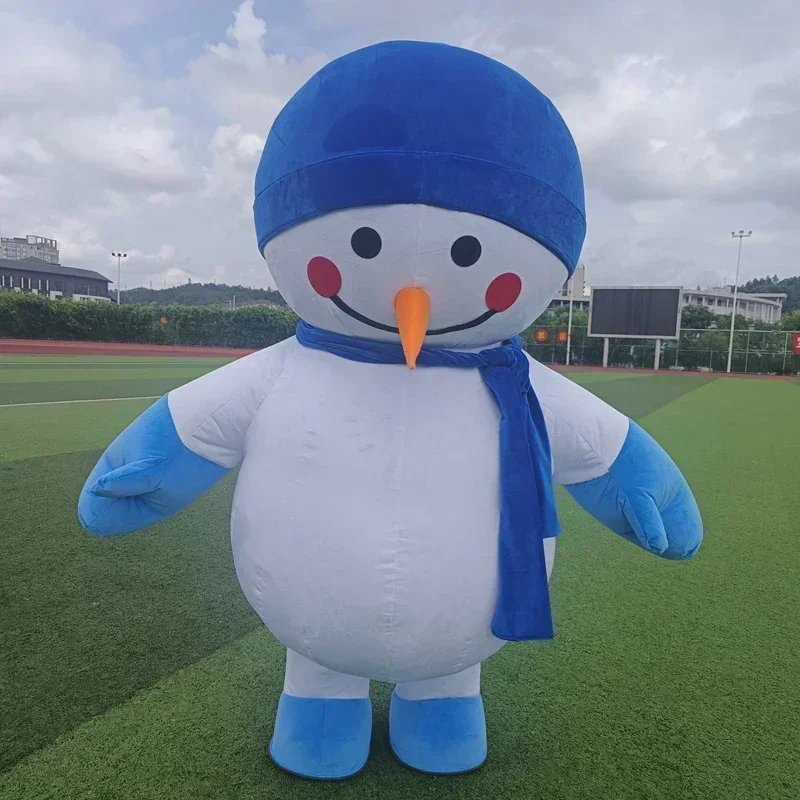 Suits - Aufblasbares Schneemann-Maskottchen-Kostüm, Weihnachtsparty-Cosplay-Outfit, Erwachsenen-Faschingskostüm, ohne Batterie,