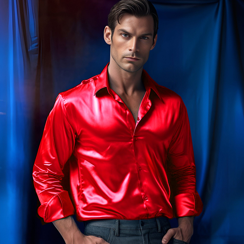 Herren Satin Luxus Hemden Mode – Mens Satin Silk Dress Shirt Bewertung und Preis