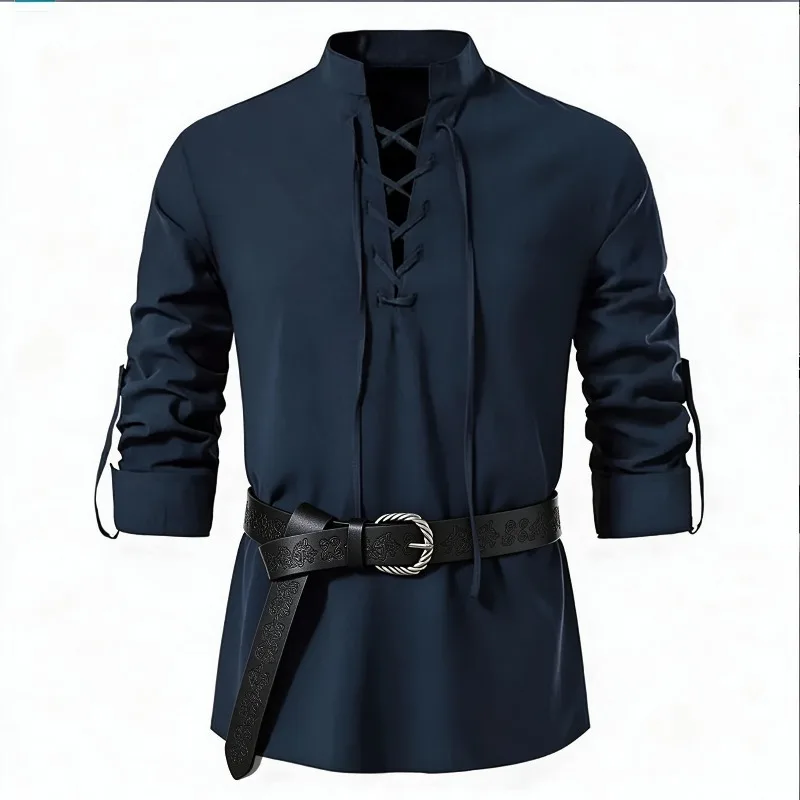 Herren-Mittelalterhemd im Wiki – Medieval Gothic Lace Up Pirate Shirt Bewertung und Preis