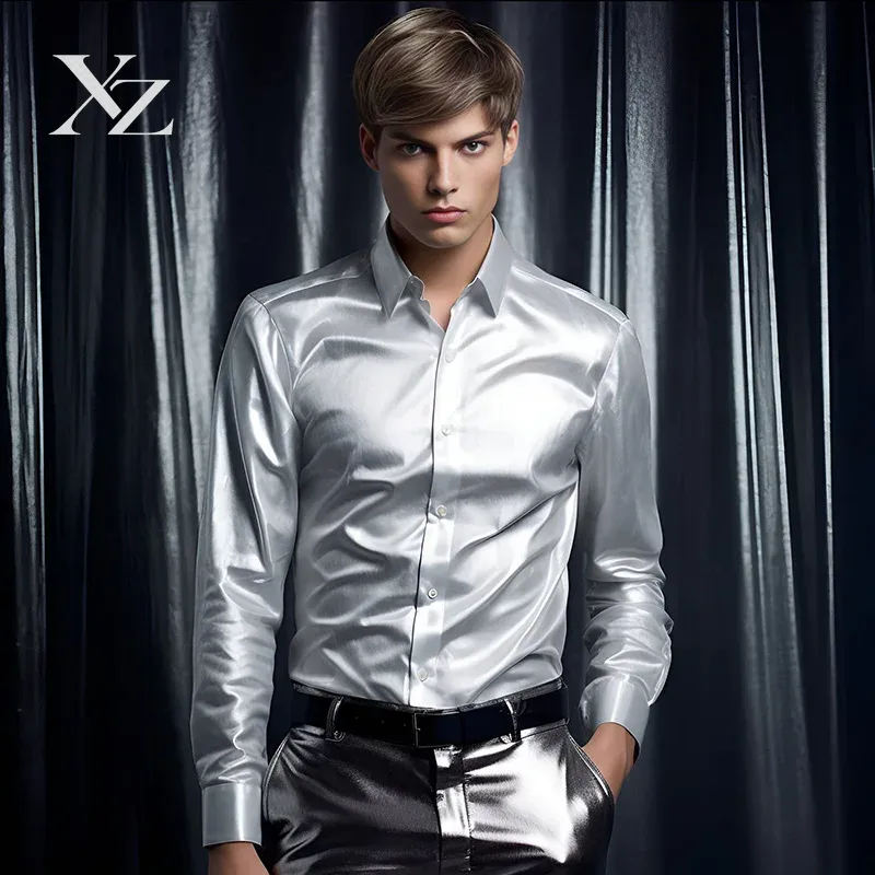 Herrenhemd aus Satin-Seidenähn – Mens Satin Silk Dress Shirt Bewertung und Preis