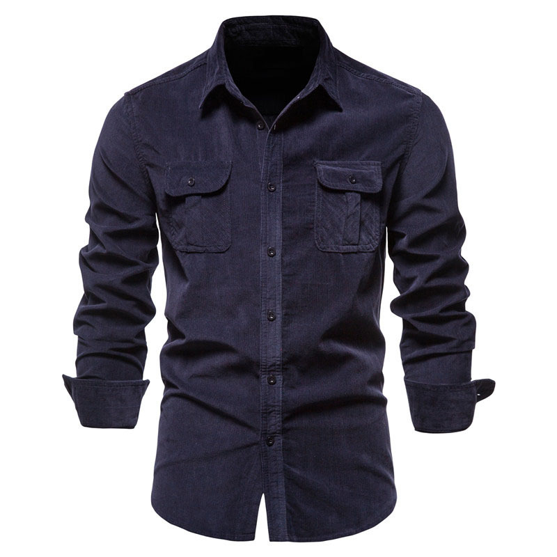 Vintage Einfarbig Cord Hemd Ja – Corduroy Button Up Shirt Men Bewertung und Preis
