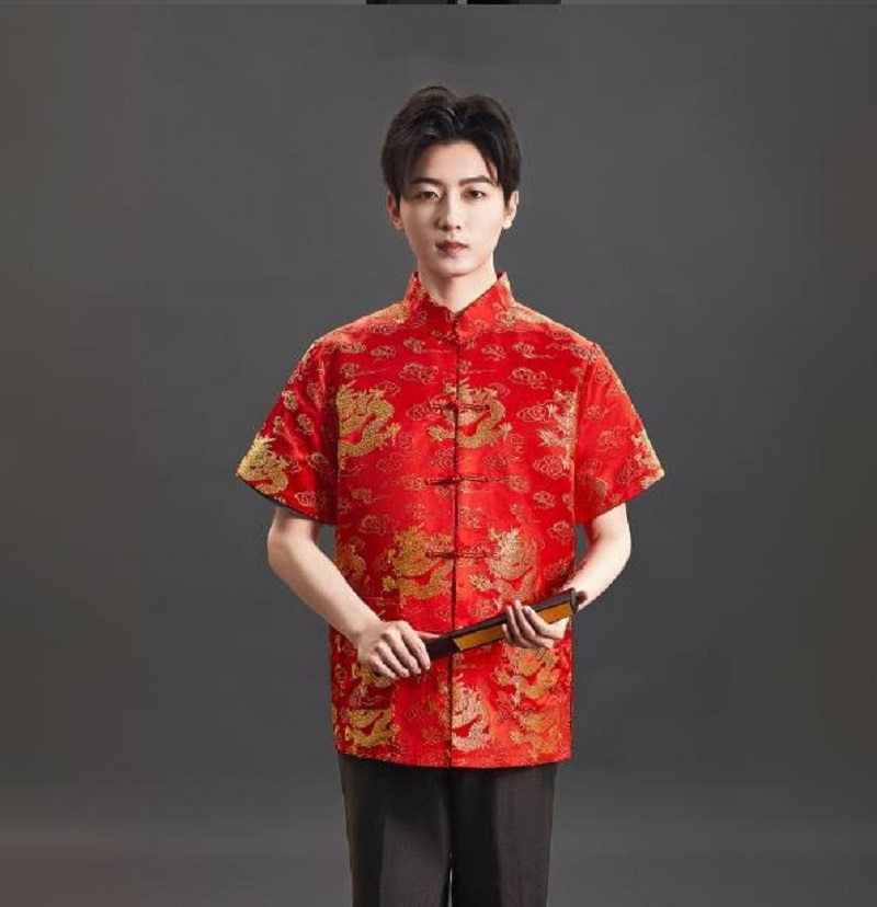 Neues Tang-T-Shirt im chinesis – Mens Satin Silk Dress Shirt Bewertung und Preis
