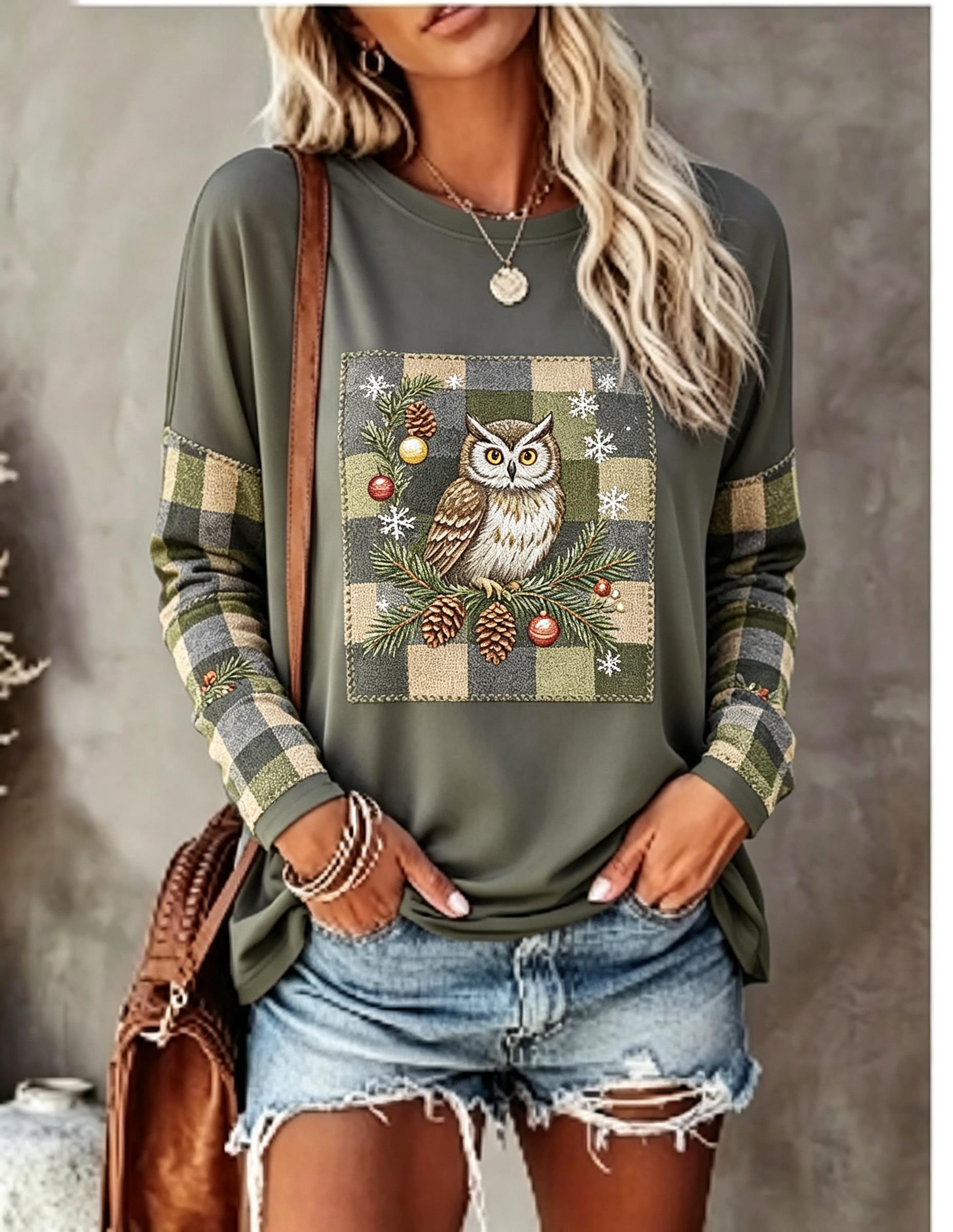Damen-Langarm-T-Shirt mit Fuch – T-Shirts Bewertung und Preis