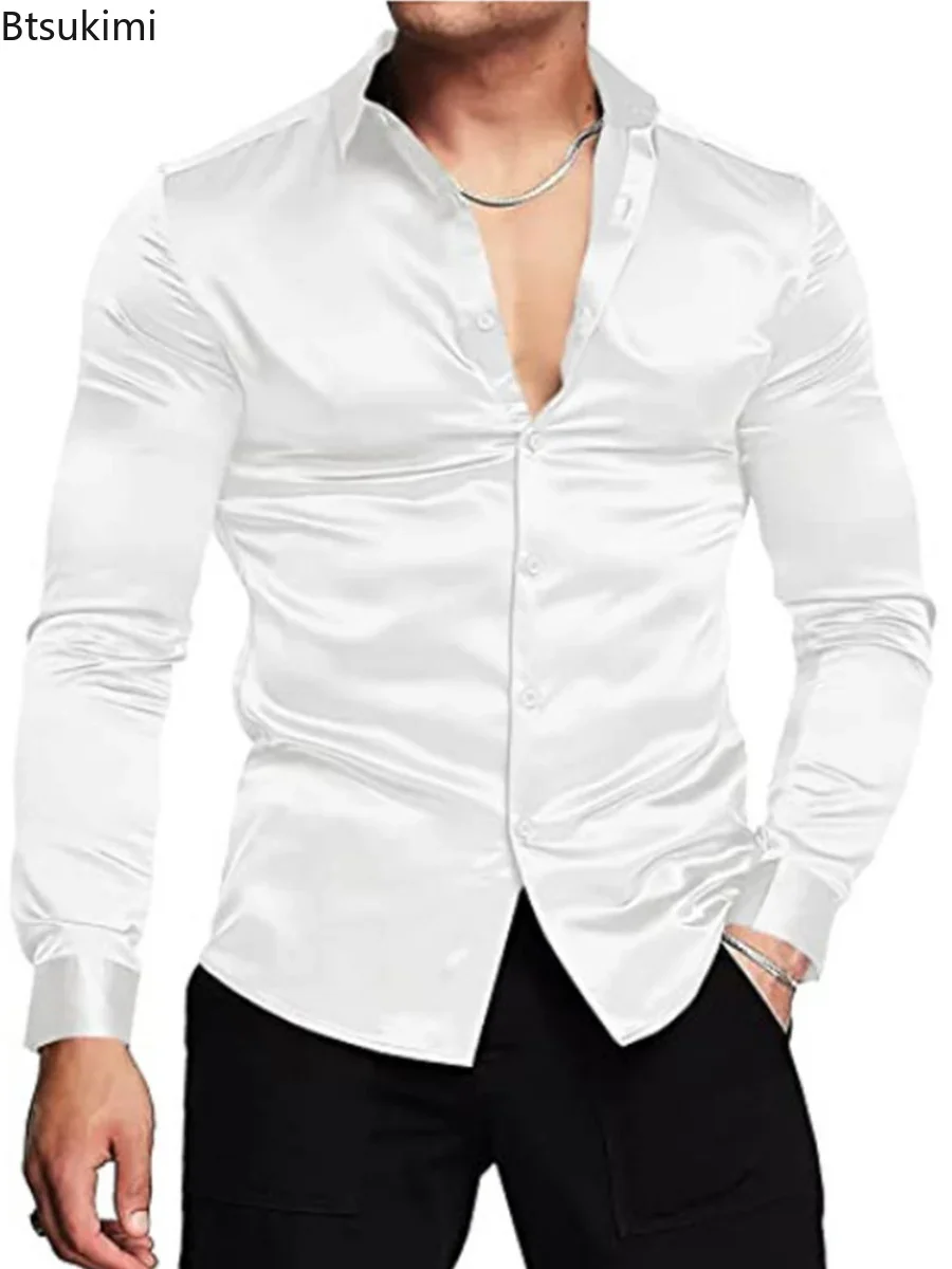 Neues 2026 Herren-Hemd, luxuri – Mens Satin Silk Dress Shirt Bewertung und Preis